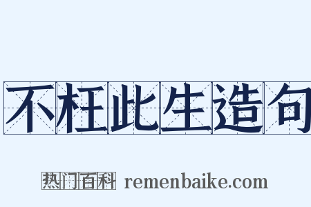 不枉此生造句是什么意思的图片